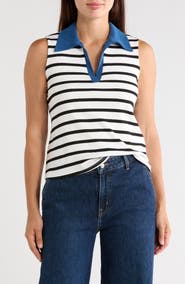 CYRUS Contrast Collar Stripe Vest
