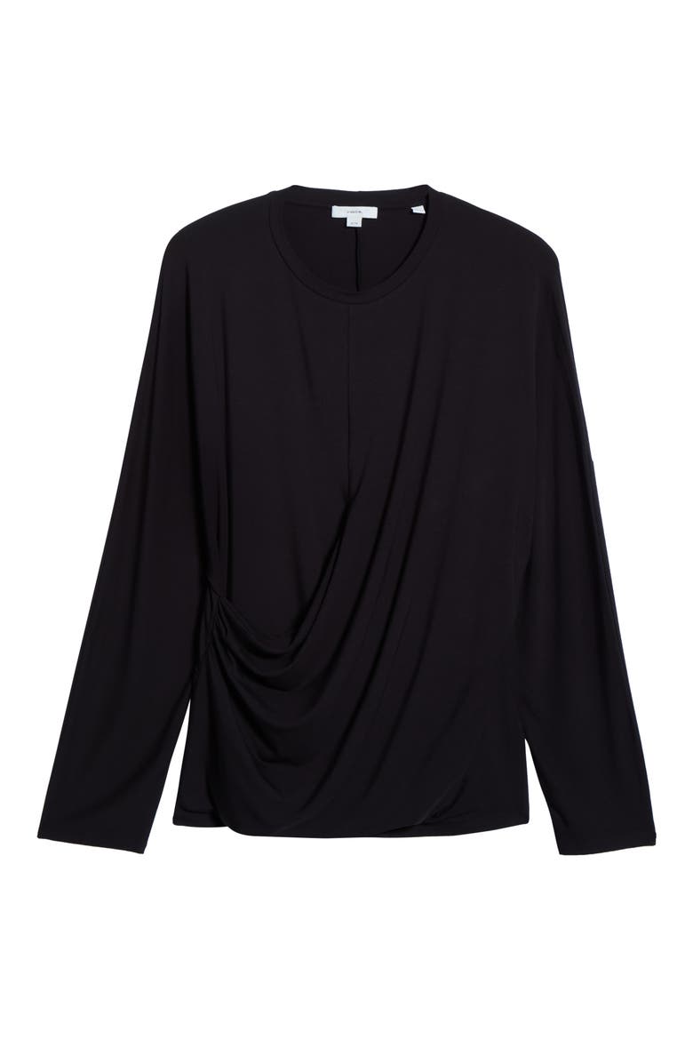 Drape Knit Top, Main, color, BLACK