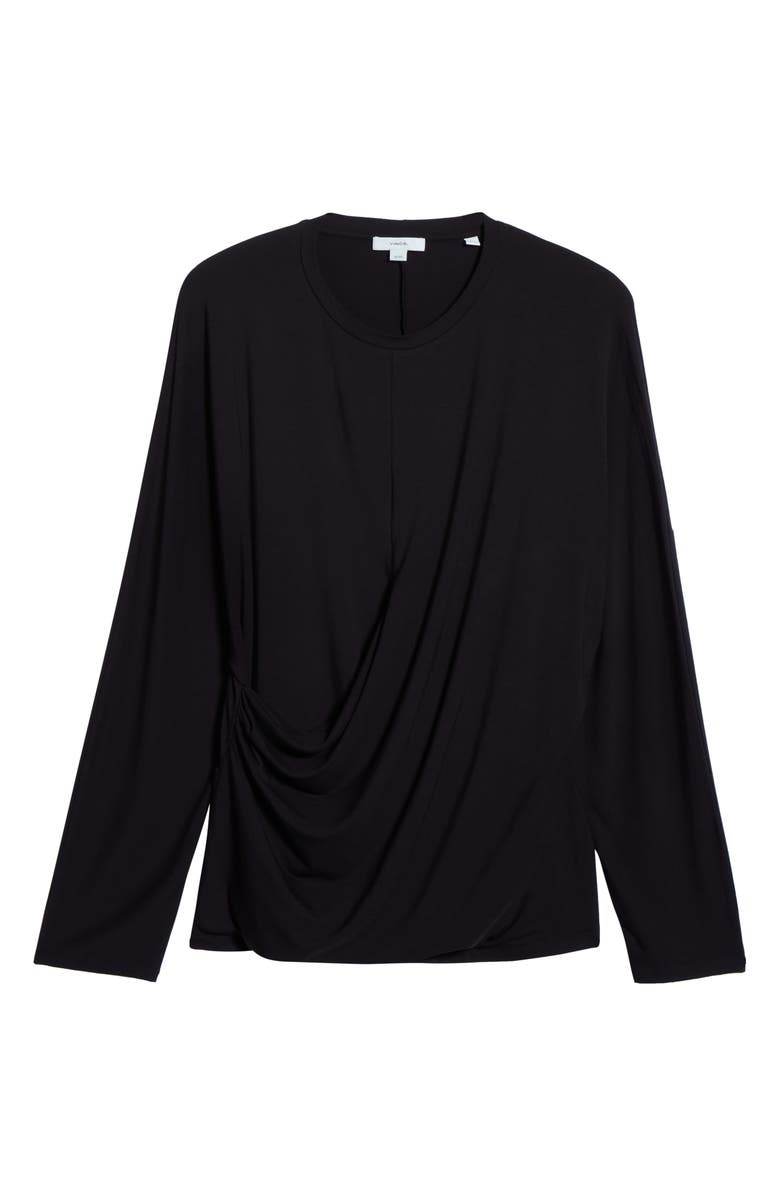 Vince Drape Knit Top, Main, color, Black