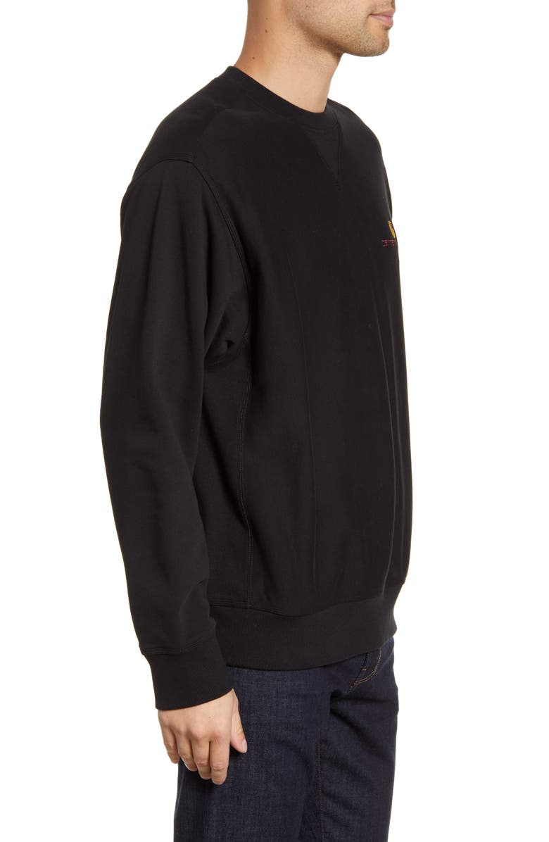 Carhartt Work In Progress American Script Crewneck Sweatshirt, Alternate, color, 