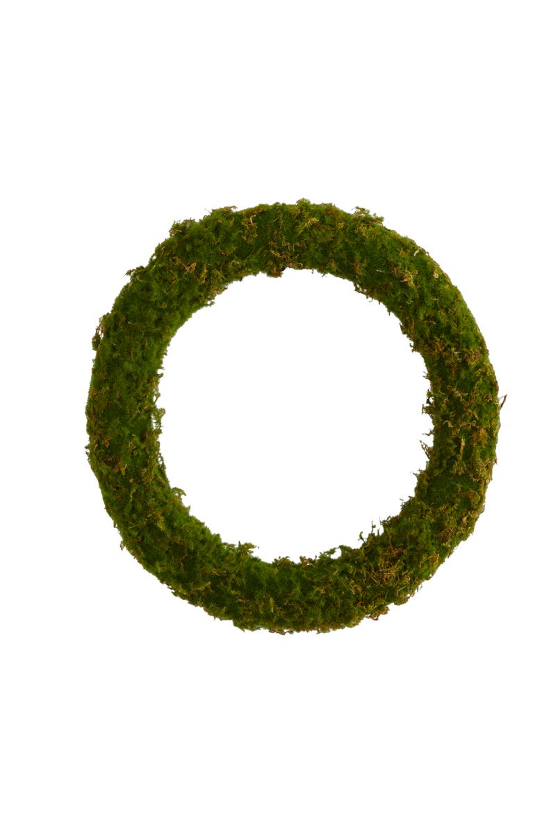 NEARLY NATURAL 20-in Moss Artificial Wreath, Main, color, Green