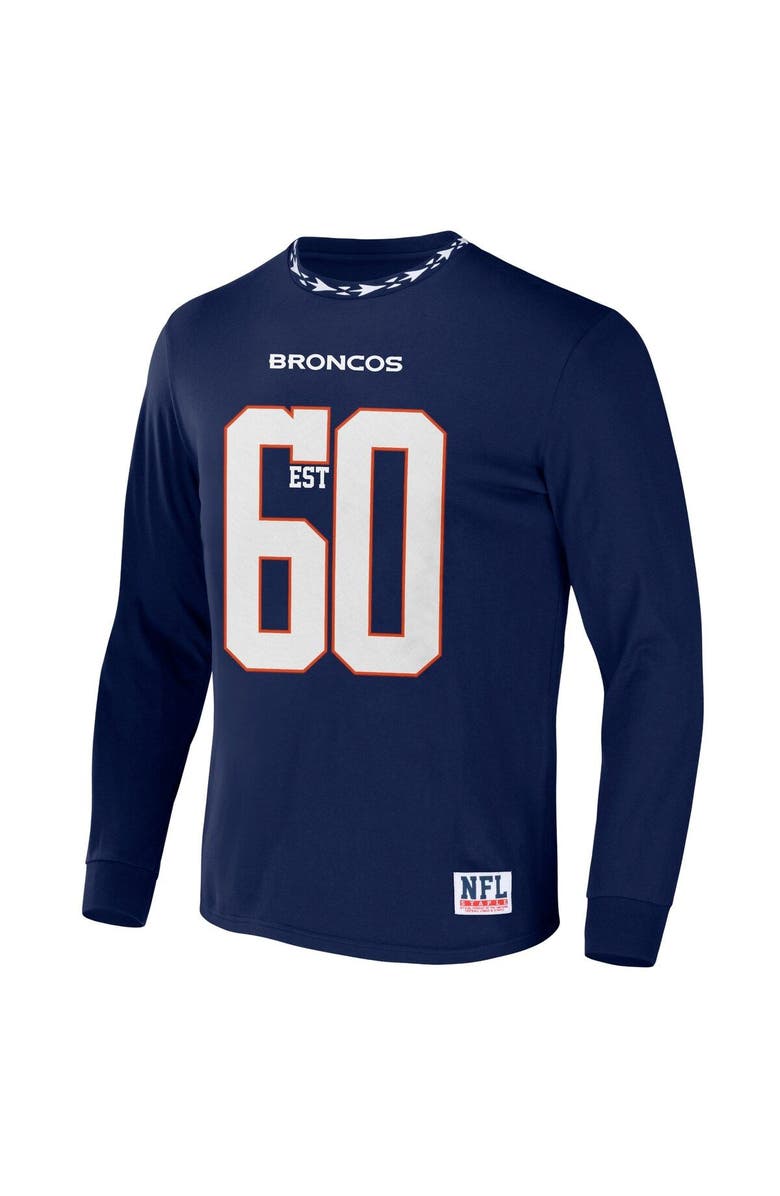 STAPLE Men's NFL x Staple Navy Denver Broncos Core Team Long Sleeve T-Shirt, Alternate, color, 