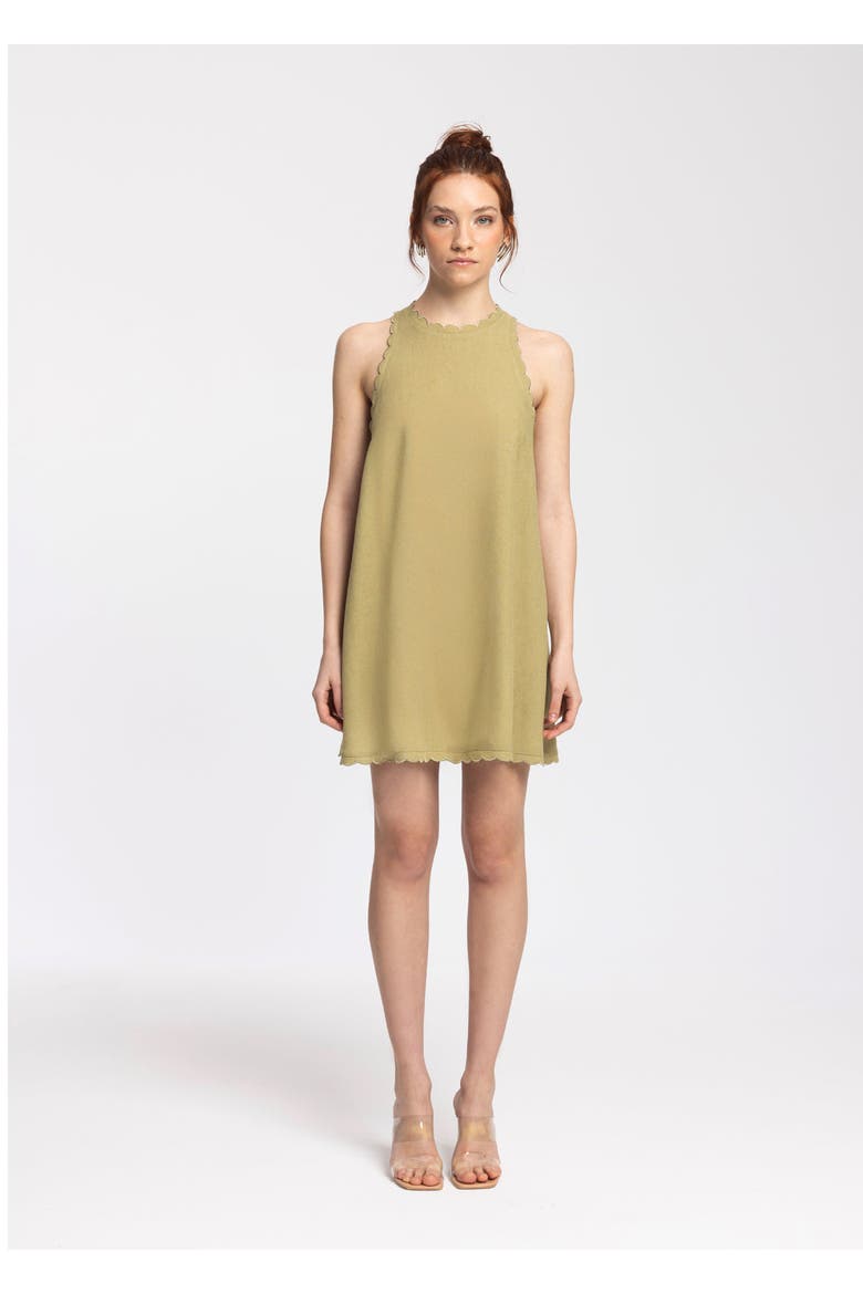 Calia Linen Blend Sleeveless Fit & Flare Mini Dress, Main, color, Light Green