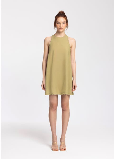 Calia Cream Mini Linen Dress