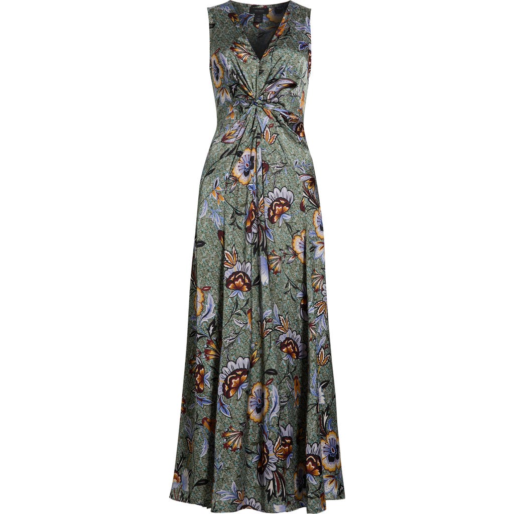 Halogenr Halogen(r) Knot Front Floral Print Sleeveless Dress