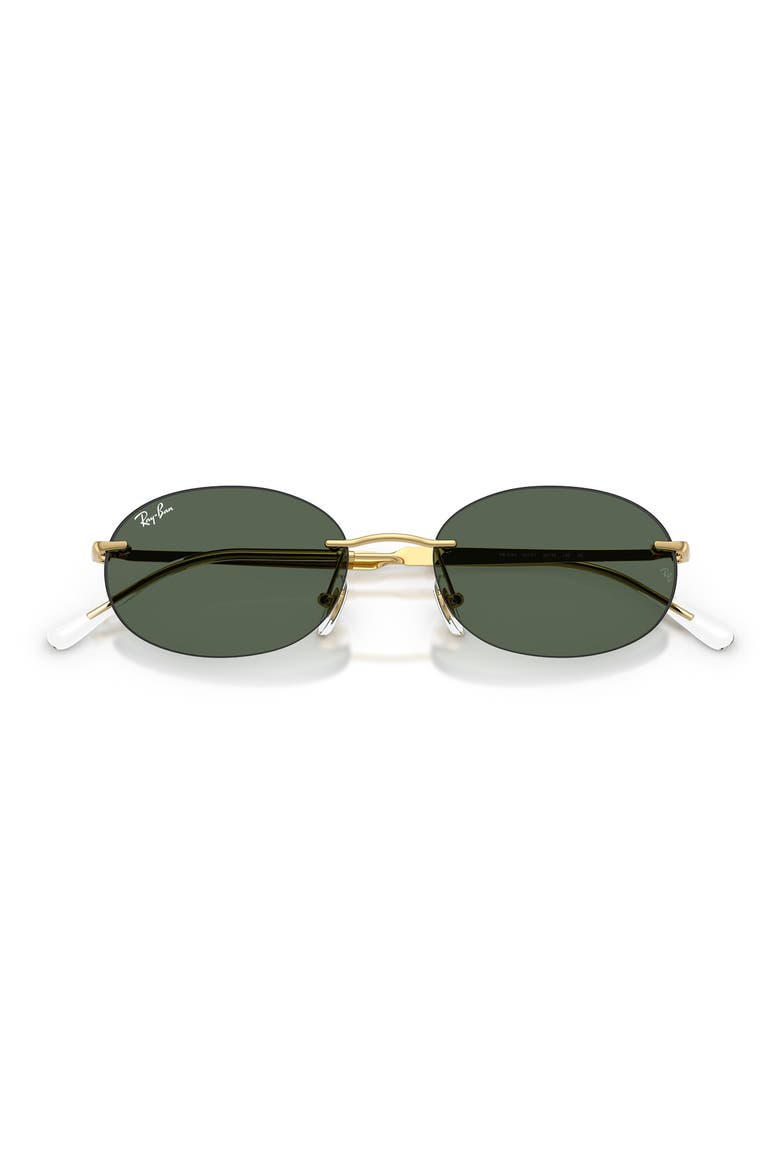 54mm Rimless Oval Sunglasses, Alternate, color, ARISTA / DARK GREEN