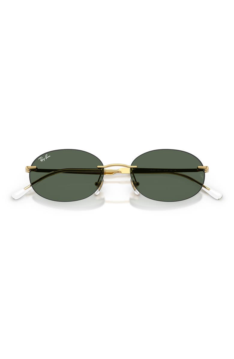 Ray-Ban 54mm Rimless Oval Sunglasses, Alternate, color, Arista / Dark Green