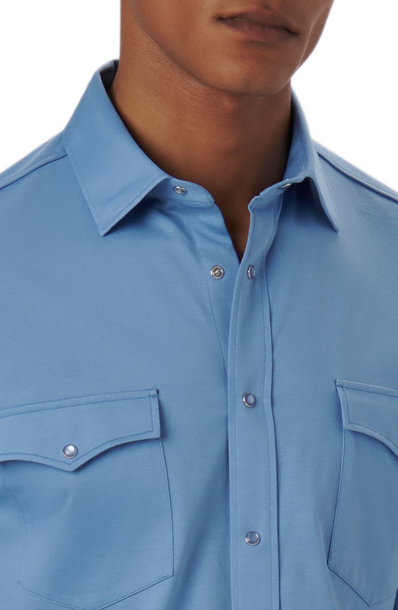 Bugatchi Bill OoohCotton<sup>®</sup> Snap-Up Western Shirt, Alternate, color, Air Blue