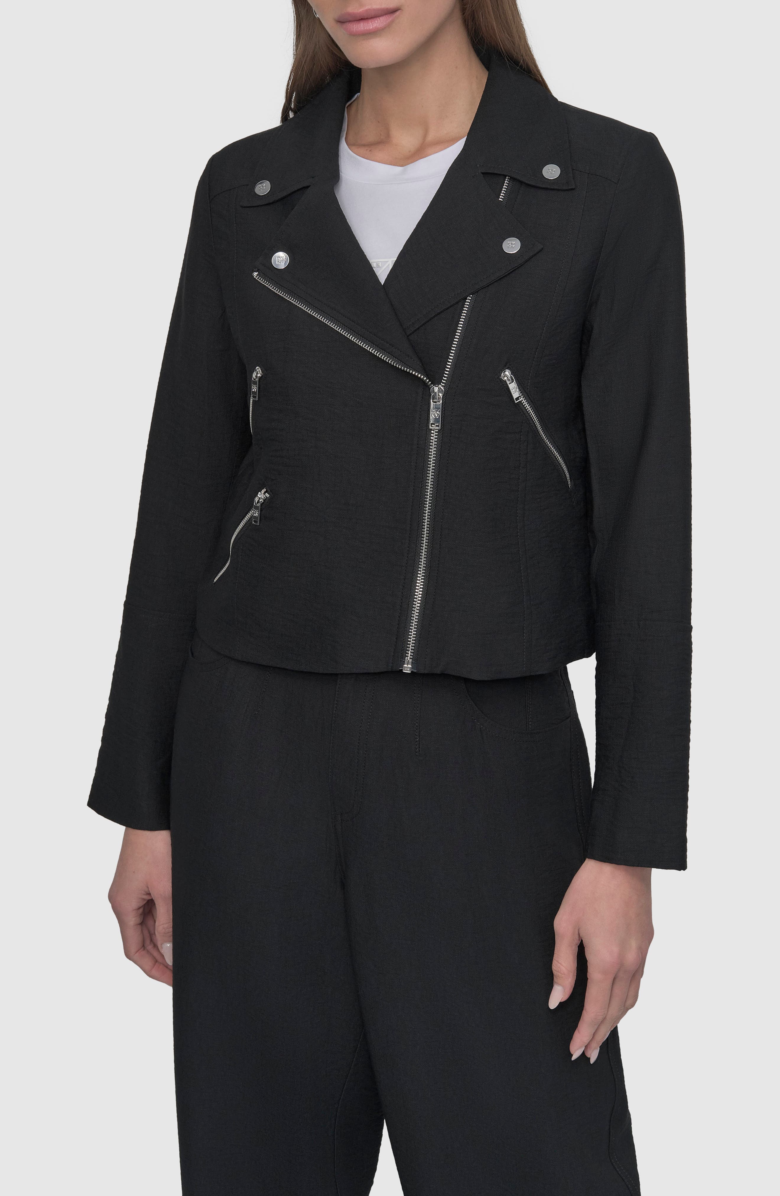 DKNY Crinkle Moto Jacket