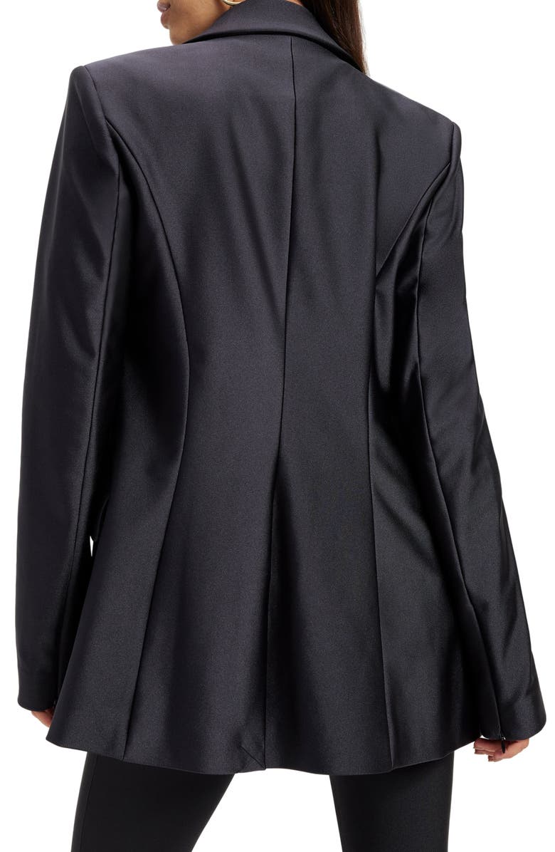 Good American High Shine Compression Sculpted Blazer, Alternate, color, Black001