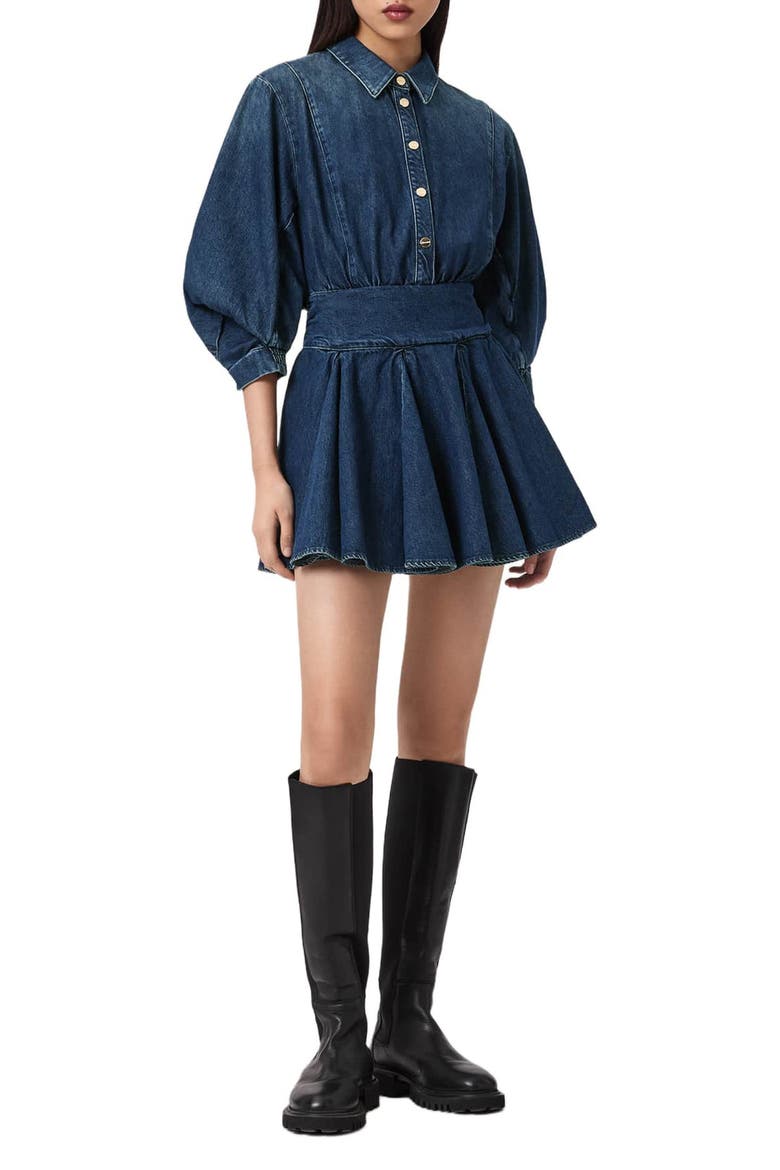 Arlo Denim Minidress, Main, color, MID INDIGO