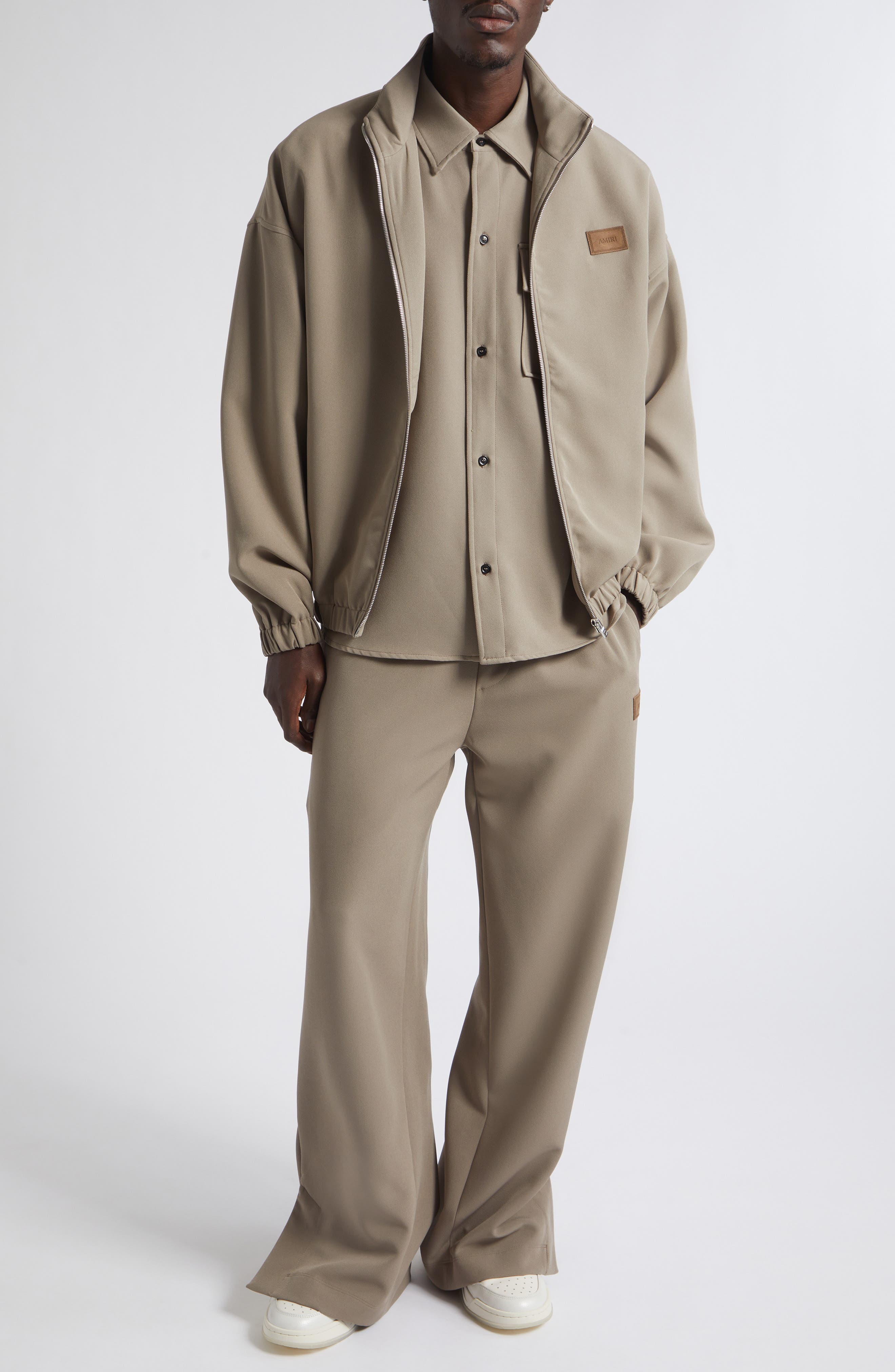 AMIRI Logo Patch Stretch Cady Track Jacket (Men) | Nordstrom
