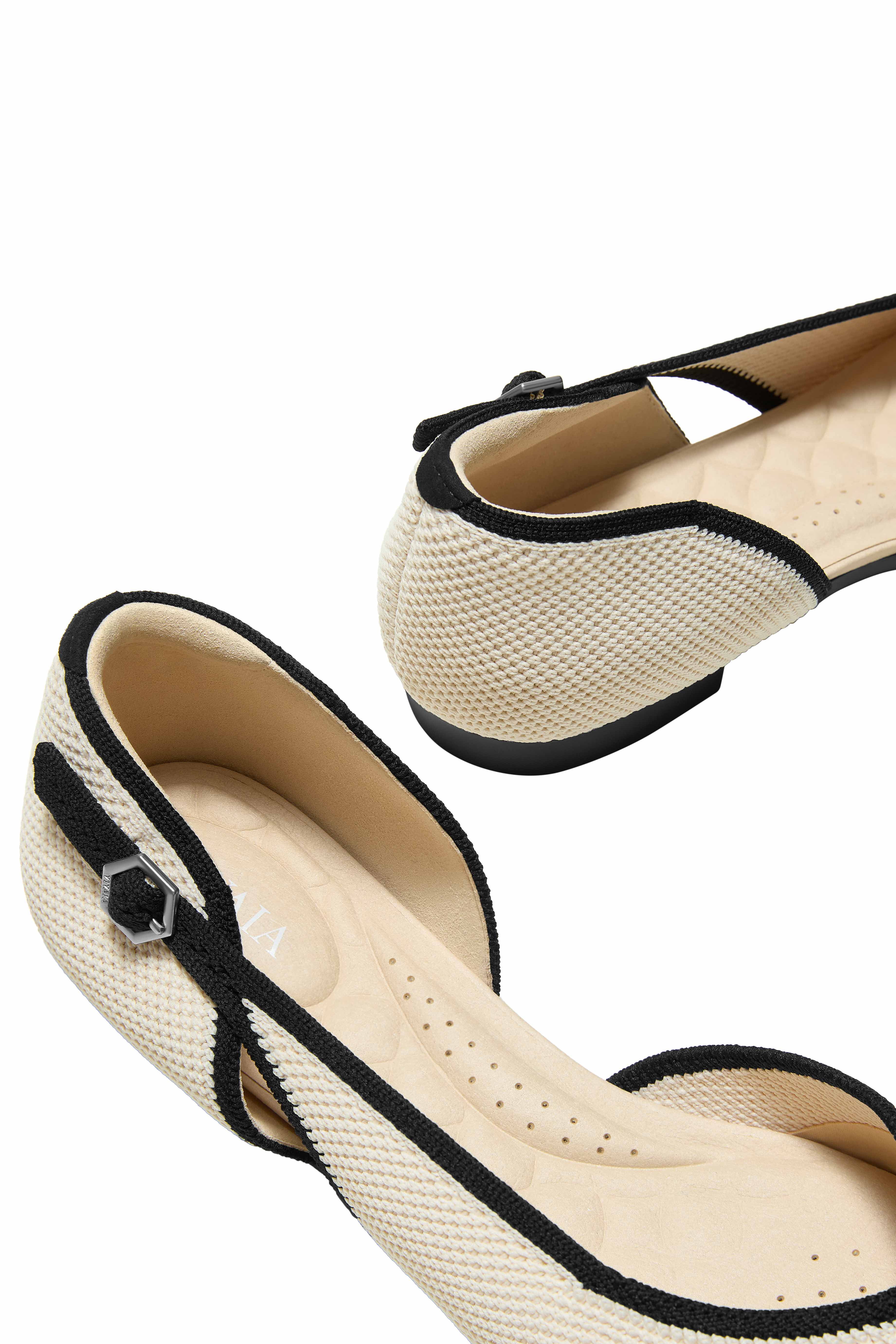 Pointed-Toe D'Orsay Flats, Alternate, color, PALE APRICOT/BLACK BRICKWORK