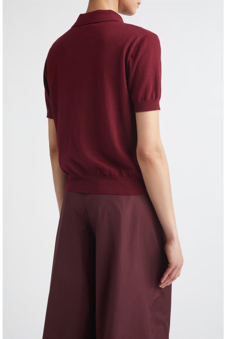 Pomposa Cotton, Silk & Cashmere Polo Sweater, Alternate, color, RED