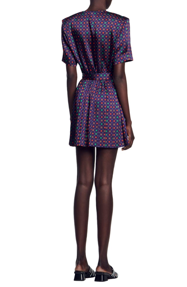 SANDRO Curry Short Sleeve Pleated Dress, Alternate, color,