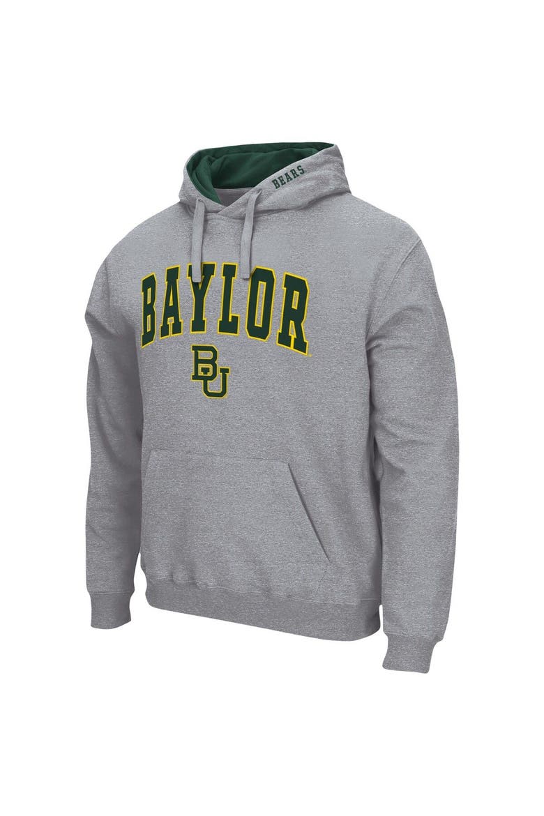 Men's Colosseum Heather Gray Baylor Bears Arch & Logo 3.0 Pullover Hoodie, Alternate, color, Heather Gray