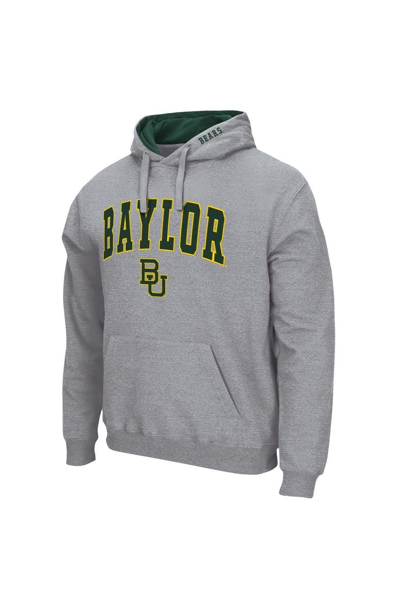 COLOSSEUM Men's Colosseum Heather Gray Baylor Bears Arch & Logo 3.0 Pullover Hoodie, Alternate, color, Heather Gray