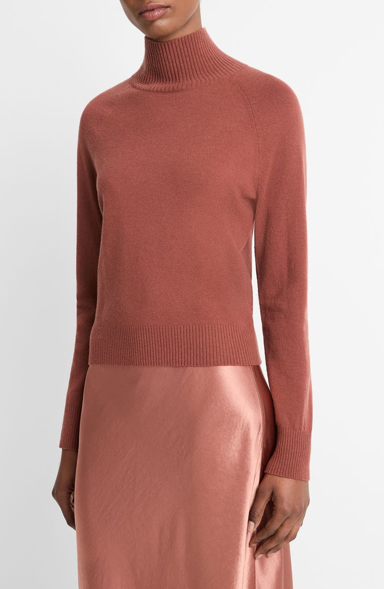 Vince Wool Blend Turtleneck Sweater, Alternate, color, Rosewood