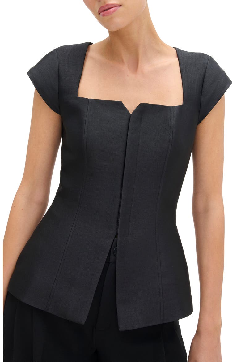 Mars Squar Neck Top, Main, color, BLACK