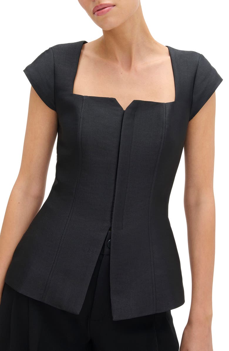 ALIGNE Mars Squar Neck Top, Main, color, Black