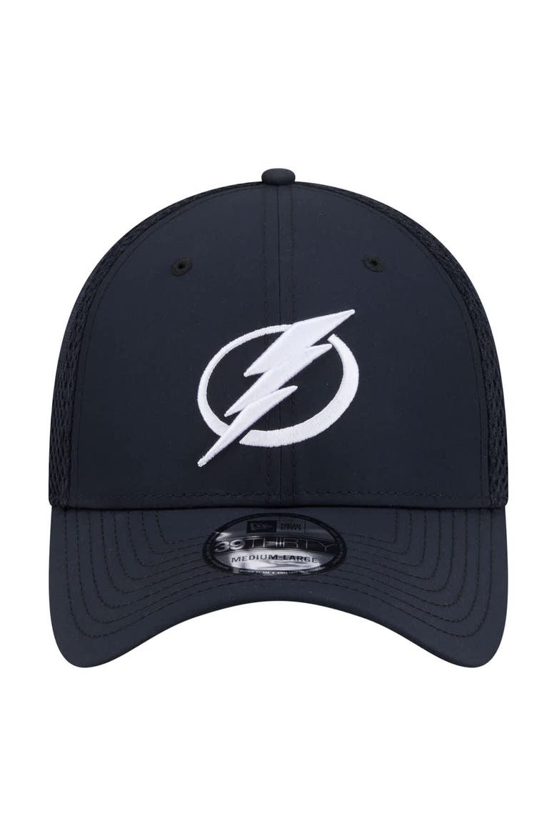 Men's New Era  Navy Tampa Bay Lightning Logo 39THIRTY Flex Hat, Alternate, color, Navy