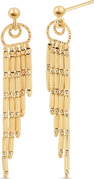 Bony Levy 14K Gold Beaded Fringe Drop Earrings