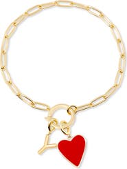 Brook and York Cameron Initial Heart Charm Bracelet