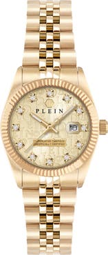 PHILIPP PLEIN Date Superlative Crystal Bracelet Watch, 38mm
