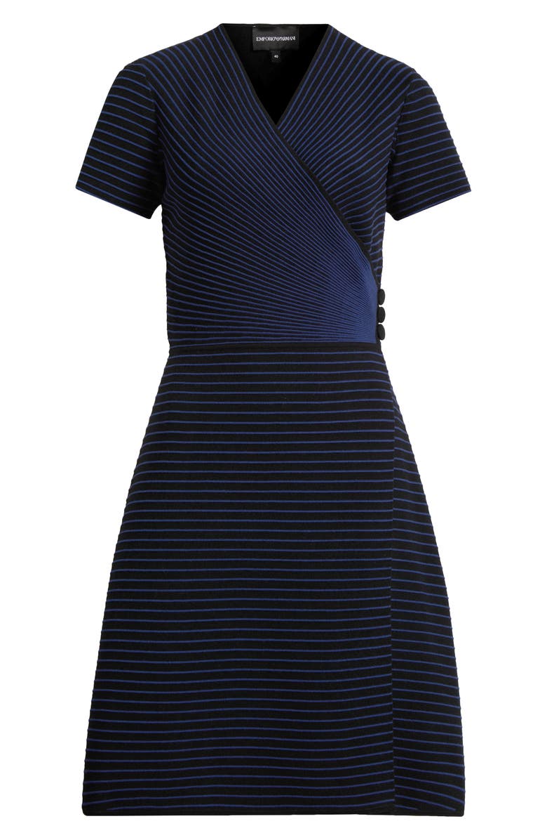 Emporio Armani Ottoman Fit & Flare Dress, Alternate, color, Black