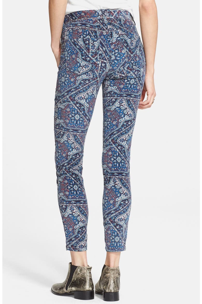 Print Corduroy Skinny Trousers, Alternate, color, PERSIAN TAPESTRY