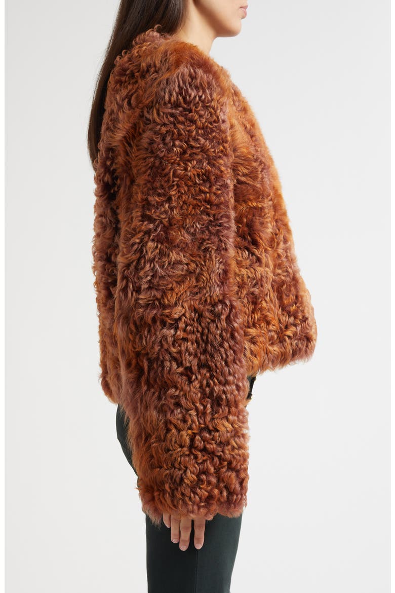 Irina Genuine Shearling Coat, Alternate, color, UMBER