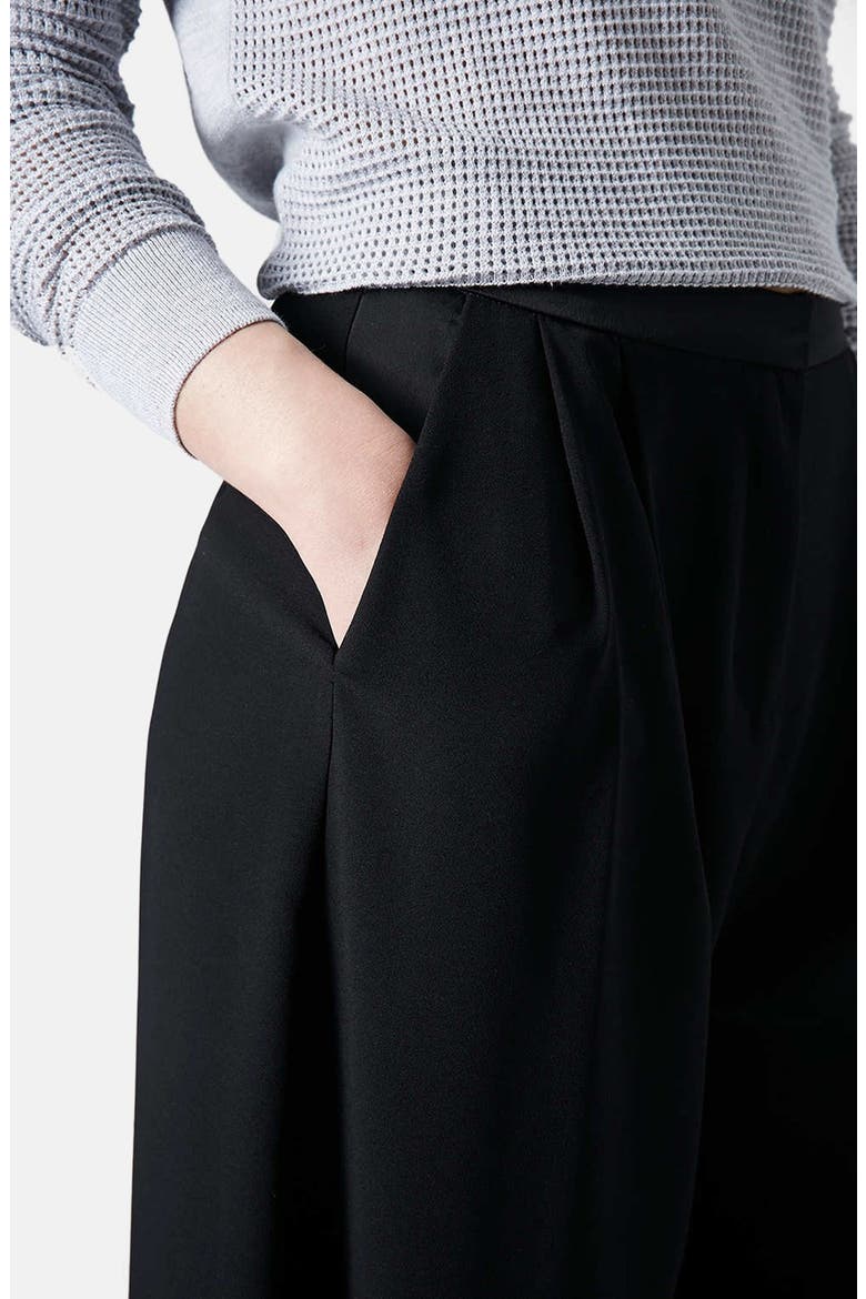 Crepe Gaucho Pants, Alternate, color, BLACK