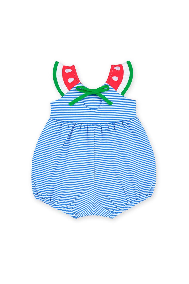 Seersucker Swimsuit With Watermelon, Alternate, color, Royal/White