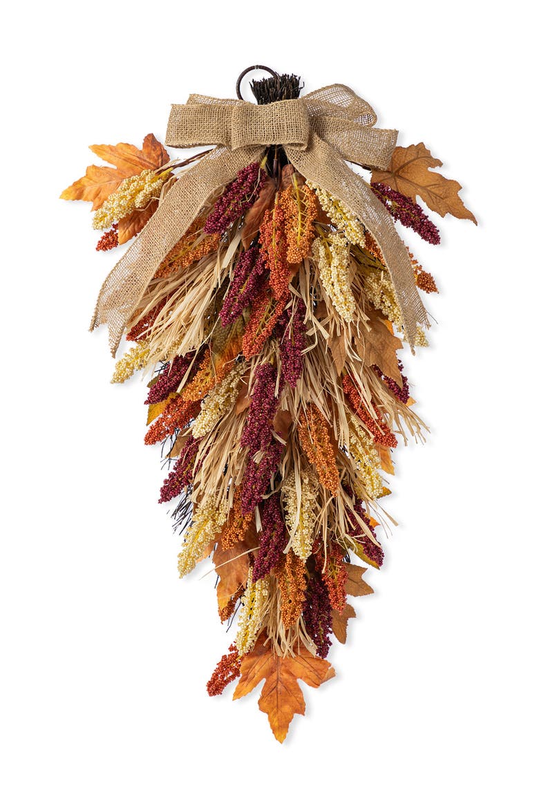 Fall Multi-Colored Sorghum Teardrop, Main, color, Orange