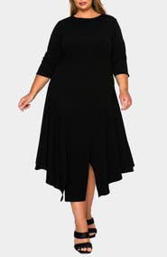 L I V D Vida Asymmetric Split Hem Crepe Maxi Dress