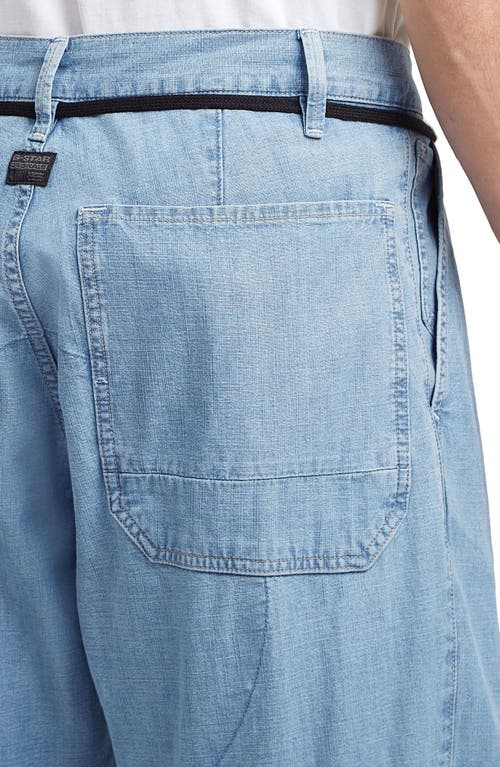 G-star 3d Pleated Organic Cotton Jeans In Blue