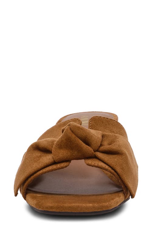 Anne Klein Kizmet Bow Slide Sandal In Brown