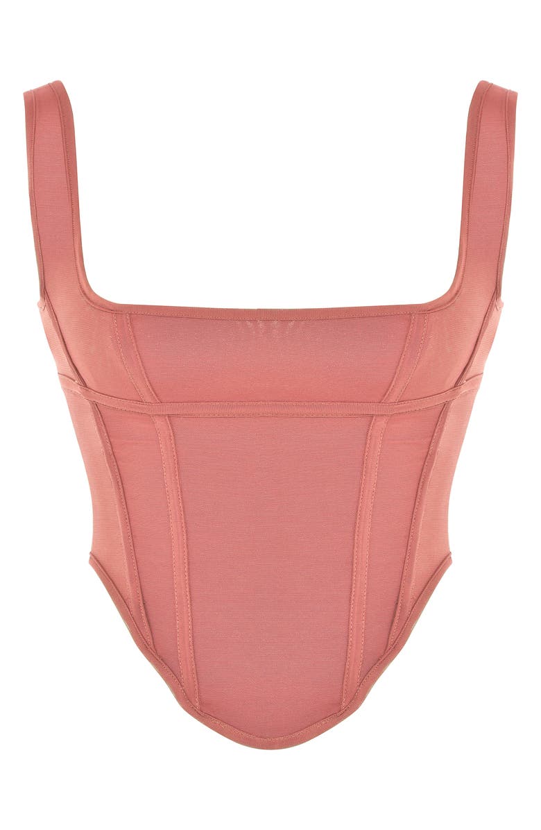HOUSE OF CB Edetta Powermesh Corset Top, Alternate, color, Rose