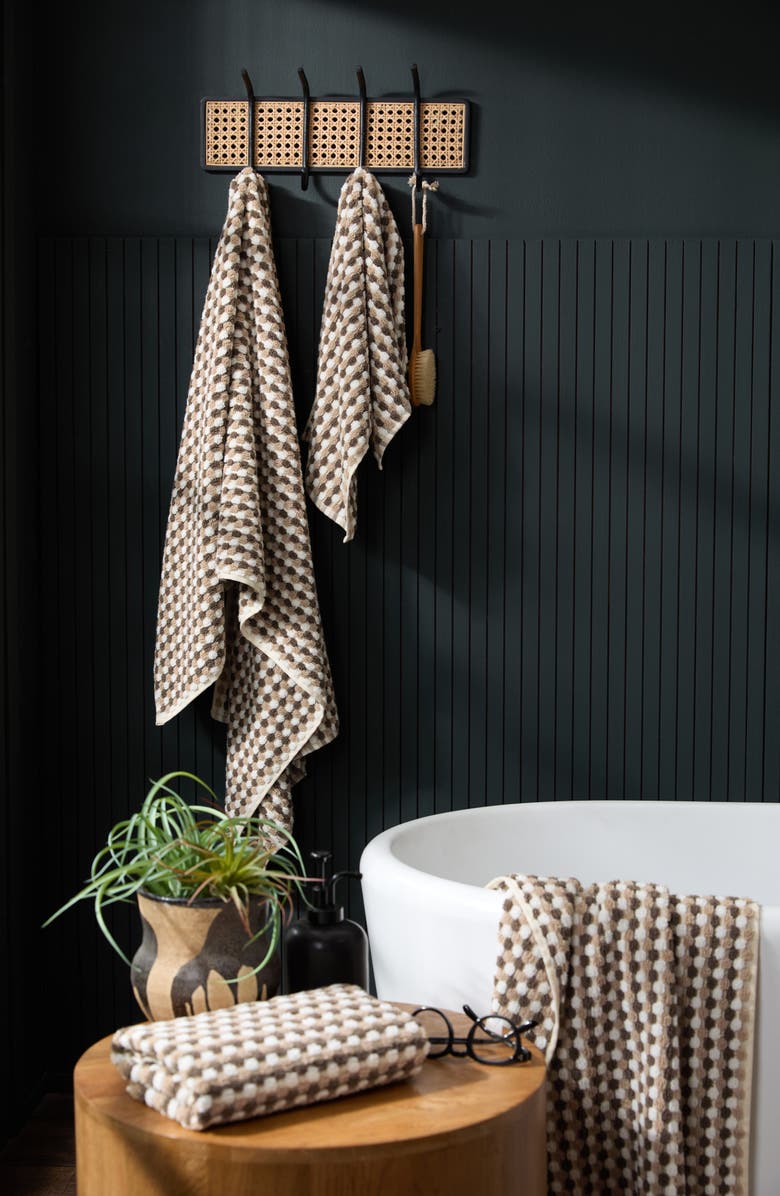 Parachute Mosaic Organic Cotton Towel, Alternate, color, Ash And Toast