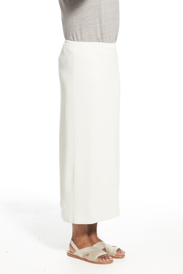 Silk & Cotton Interlock Knit Pencil Skirt, Alternate, color, BONE