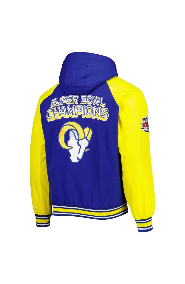 G-III SPORTS BY CARL BANKS Men's G-III Sports by Carl Banks Royal Los Angeles Rams Defender Raglan Full-Zip Hoodie Varsity Jacket, Alternate, color, Royal