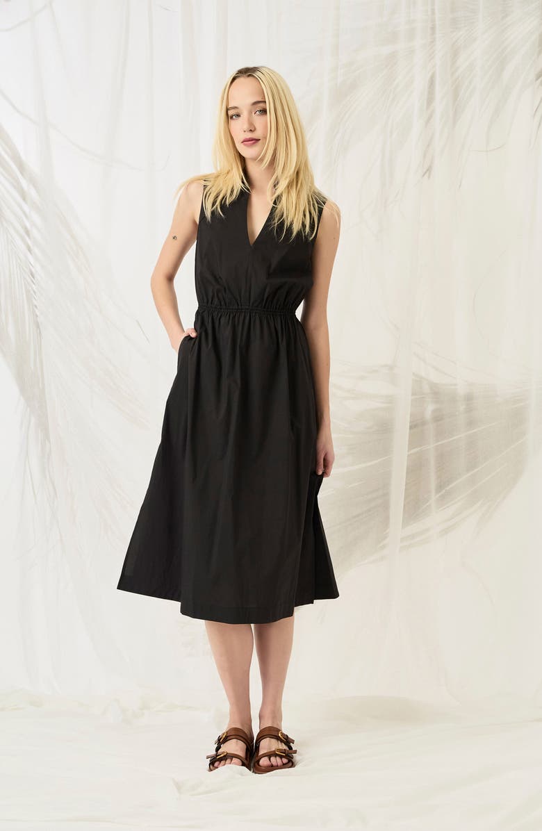 Luxely Collared Cutout Midi Dress, Alternate, color, Meteorite