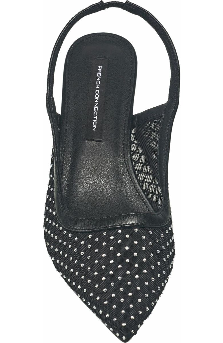 French Connection Elea Mesh And Stone Slingback, Alternate, color, Black