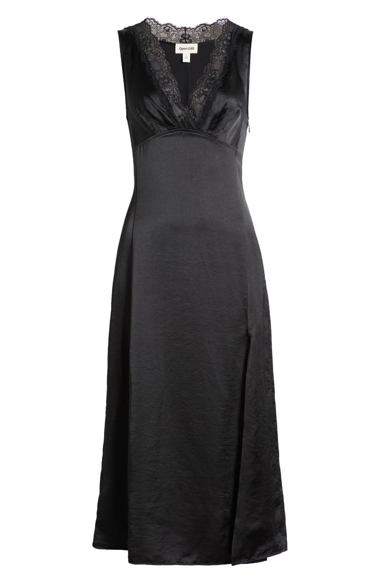 Open Edit Lace Trim Satin Slipdress, Alternate, color, 