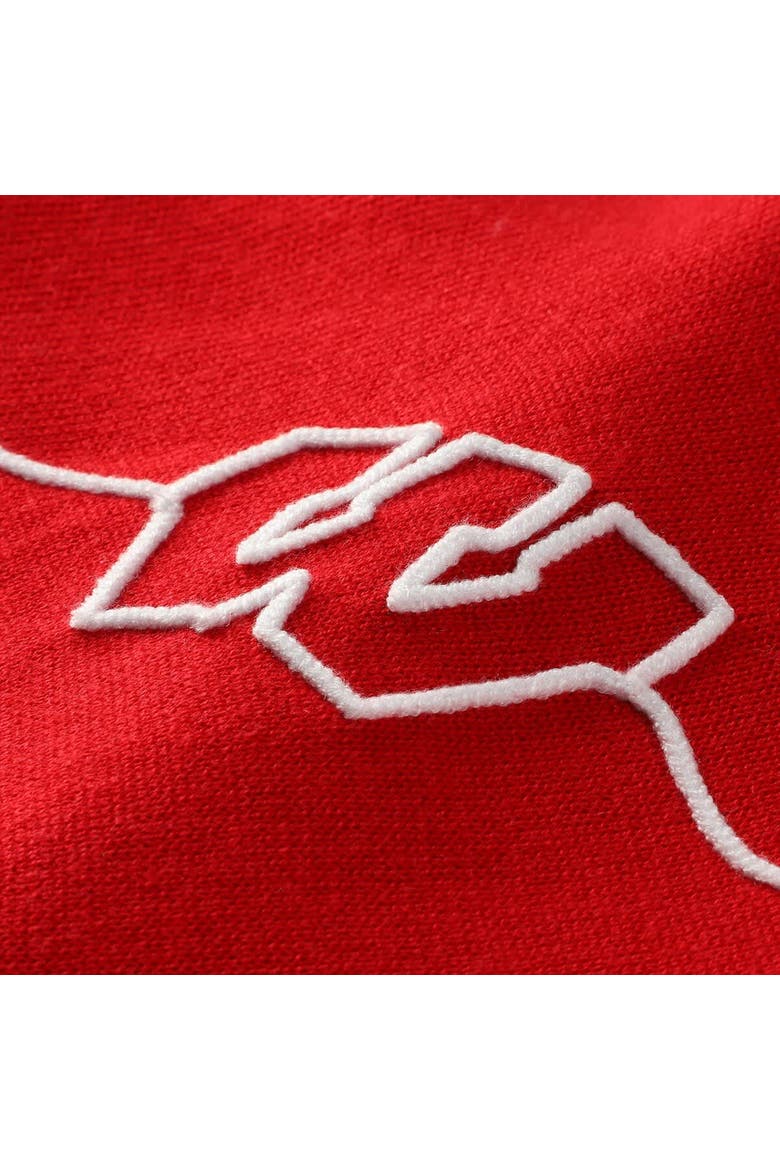 Women's Red Wisconsin Badgers Love Note Embroidered Pullover Sweater, Alternate, color, Red