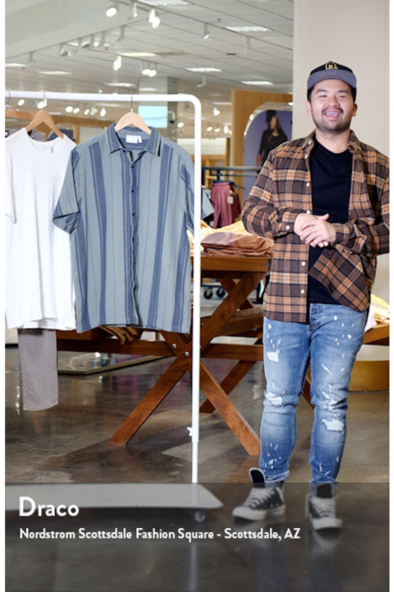Texture Stripe Relaxed Short Sleeve Button-Up Shirt video