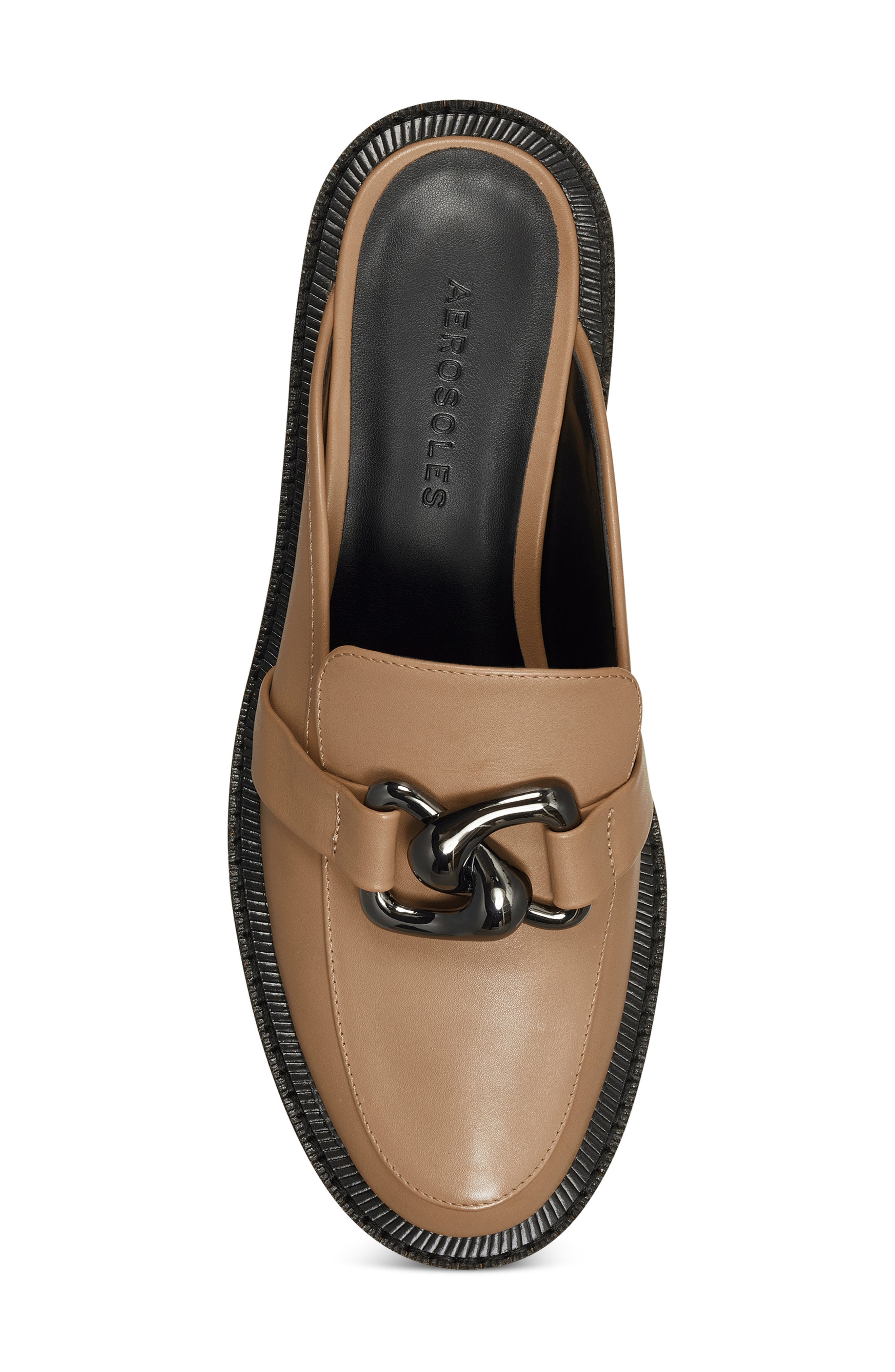 Lowery Chain Detail Mule, Alternate, color, TOFFEE LEATHER