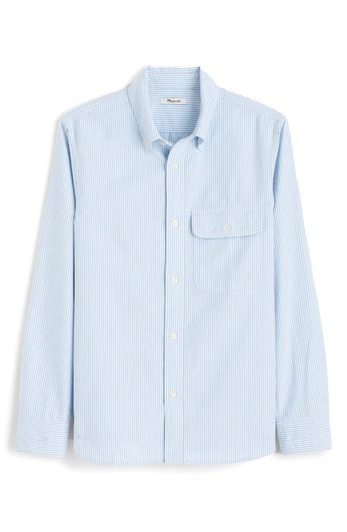 Madewell Oxford Stripe Button-down Work Shirt In Blue