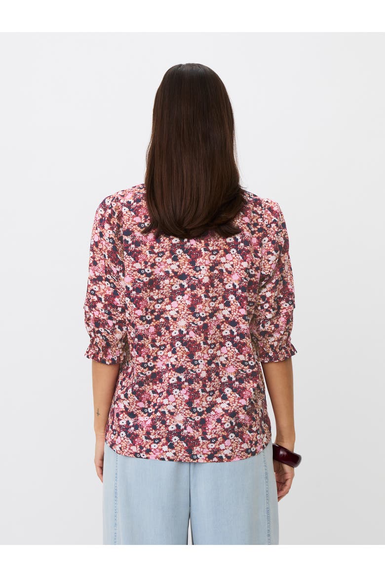 Mabrenitha Floral Mandarin Collar Blouse, Alternate, color, Beet Red