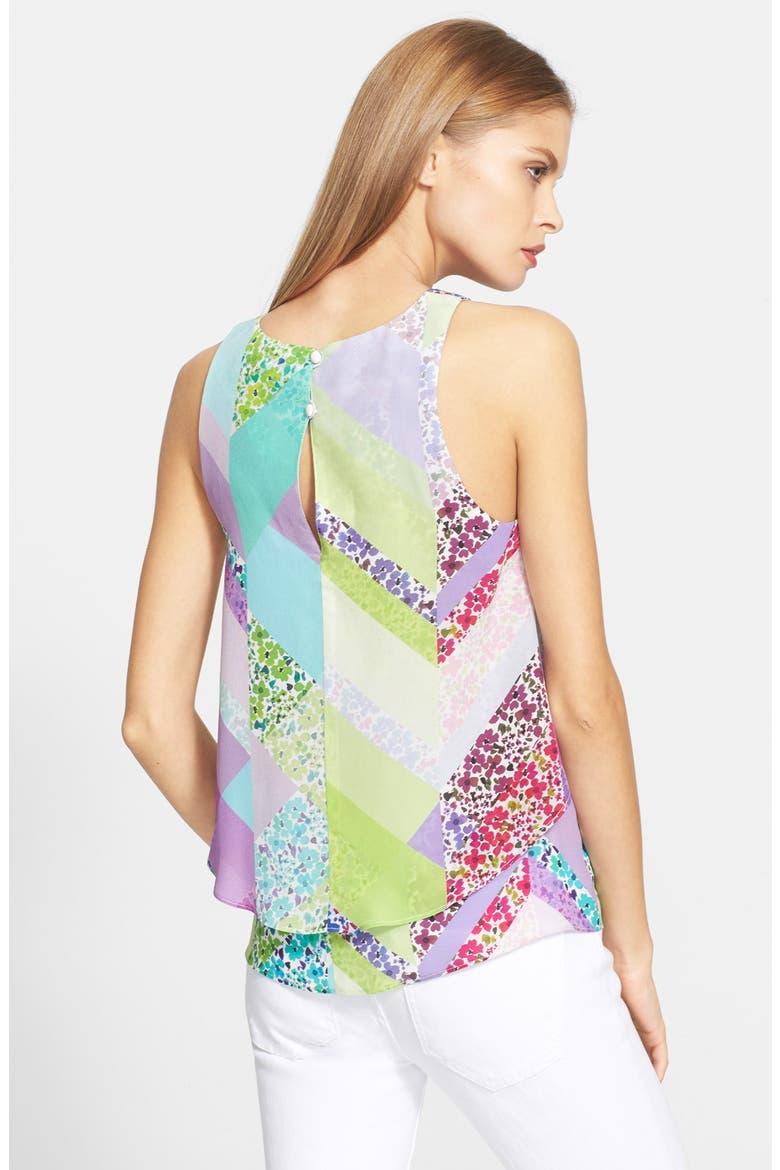 'Rida' Print Silk Top, Alternate, color, MULTI